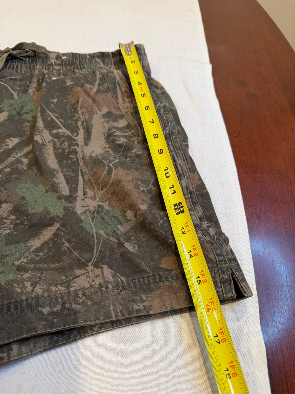 T0308105 Abercrombie & Fitch Olive Green Camo Drawstring Shorts SZ L - Picture 4 of 8